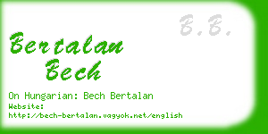 bertalan bech business card